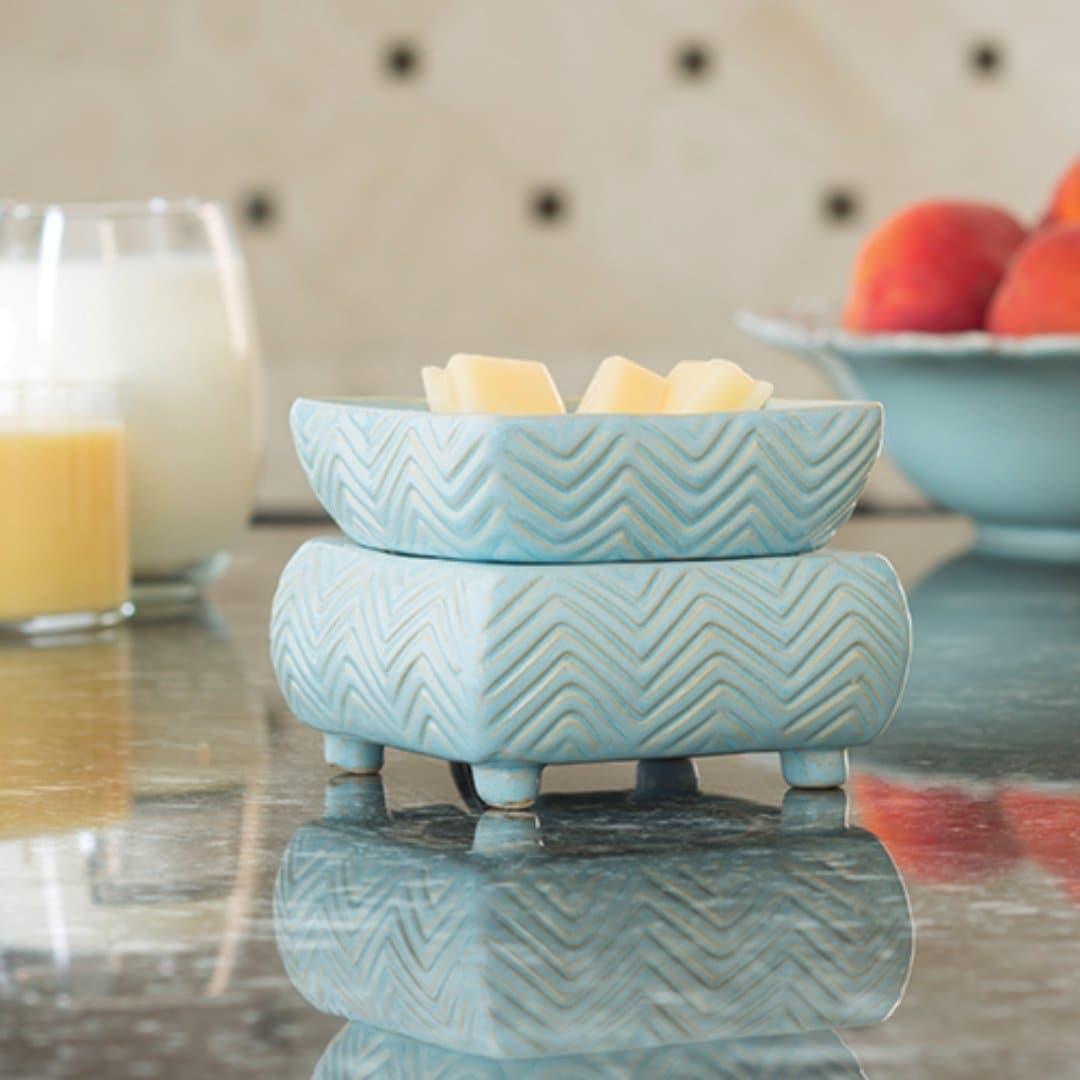Chevron 2-in-1 Classic Fragrance Warmer in Blue - HER Home Design Boutique
